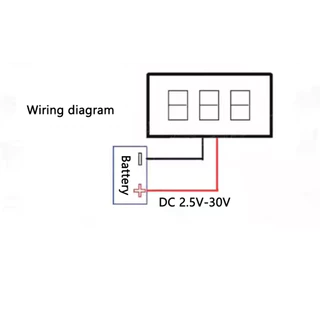 1pcs (0.28 นิ้ว) DC 2.5-30V เครื่องทดสอบแรงดันไฟฟ้าดิจิทัล ขนาดเล็ก หน้าจอ LED ชิ้นส่วนอิเล็กทรอนิกส์ 2 สาย วัดโวลท์12v