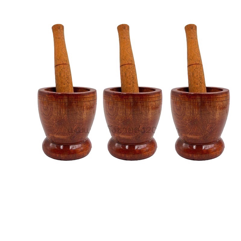 ครกไม้ ครกบดยา ขนาด 3.5นิ้ว