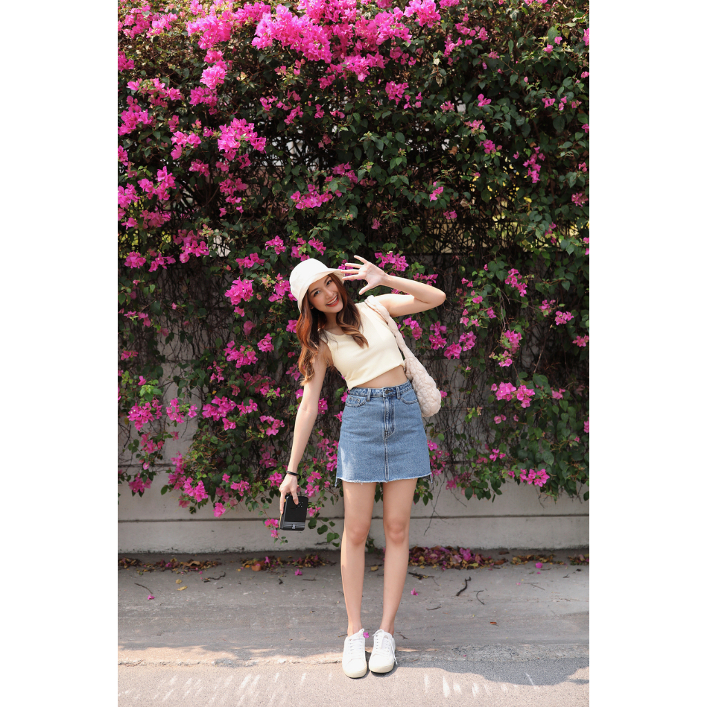 N7055 : HIGH RISE MINI DENIM SKIRT