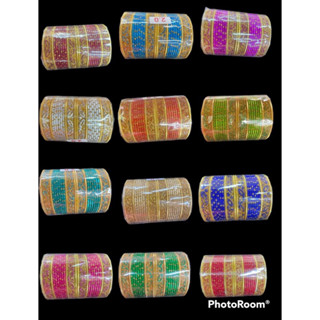 กำไลเด็ก Fashion Gold Tone Colored Indian Kids Bangles 24pcs Set Sizes 1.12, 1.14,2.0💕