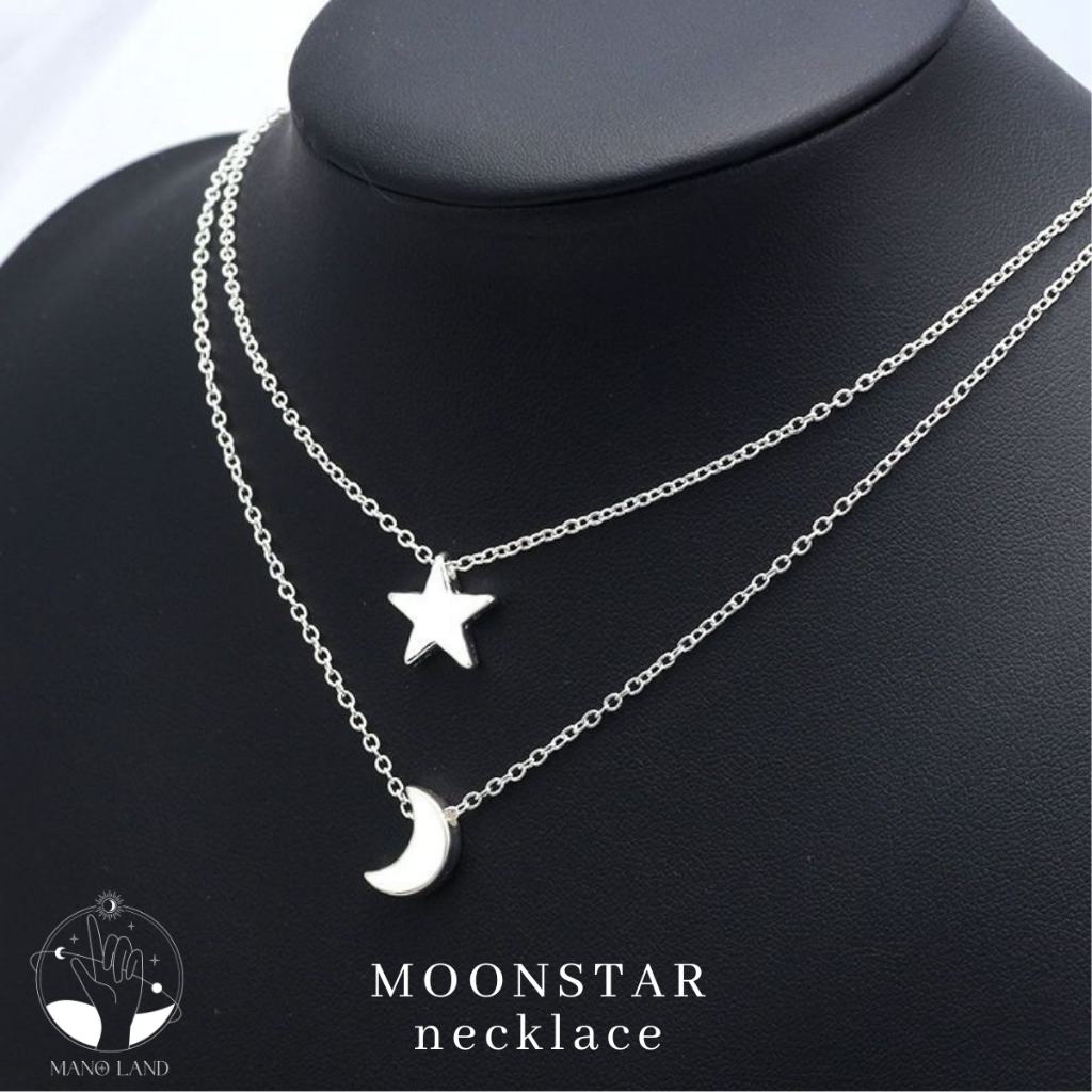 MNL💗 MOONSTAR สร้อยคอเงินแท้ สร้อยจี้ดาว สร้อยจี้พระจันทร์