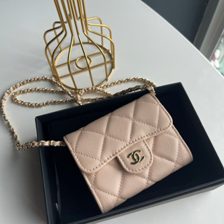 กระเป่าCHANEL WALLET ONCHAIN CAVEAR GHW HARDWARE        ใหม่มาก งานออริหนังแท้สวยมาก