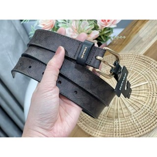 ★ New ของแท้ 100% Coach Signature Canvas belt