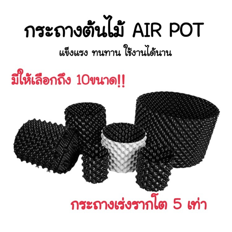 New กระถางต้นไม้ กระถางดอกไม้ AIR POT พลาสติกเกรด HDPE แข็งแรง ทนทาน มีขนาดให้เลือกถึง 10ขนาด พร้อมส่ง #PG05