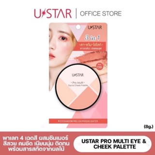 USTAR PRO MULTI EYE &amp; CHEEK PALETTE - ยูสตาร์ โปร มัลติ อาย แอนด์ ชีค พาเลท 3 in 1