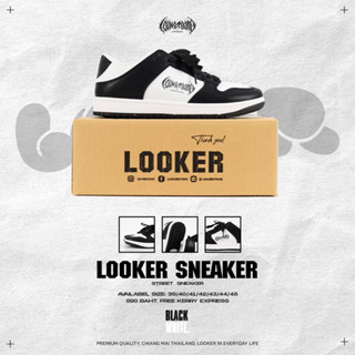 LOOKER - รองเท้าผ้าใบข้อต่ำสีดำ