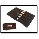 NAREX 869300 Carving set START in leather tool roll - มีดแกะสลัก ชุดเริ่มต้นพร้อมม้วนหนังสำหรับเก็บมีด