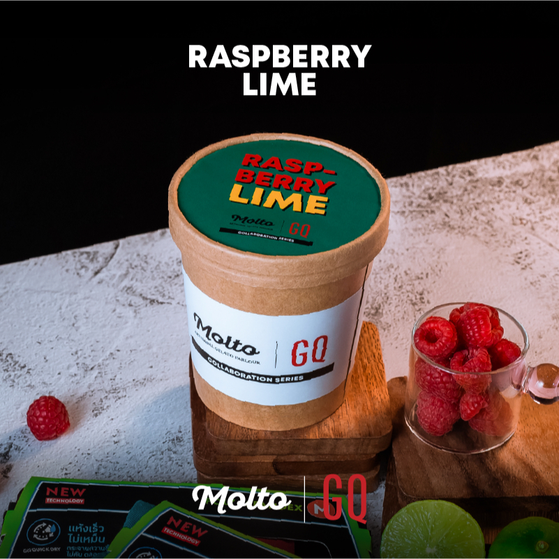 Molto x GQ : Raspberry lime (ไอศกรีม 1 ถ้วย 16 oz.) - Molto Premium Gelato