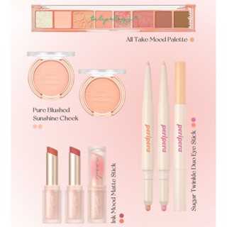 สีใหม่ Peripera Tulip Ology Pure blushed sunshine cheek 18 , 19 Sugar Twinkle Duo Eye Stick สี 4 coral , 5 pink