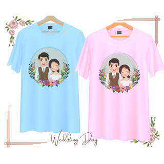 เสื้อทีมงานแต่ง เพื่อนเจ้าบ่าว เพื่อนเจ้าสาว คู่บ่าวสาว Wedding Day เนื้อผ้านุ่ม ใส่สบาย มีสี ขาว ฟ้า ชมพู