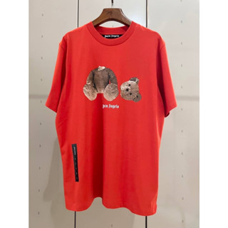 PALM ANGELS KILL THE BEAR OVERSIZED T-SHIRT เสื้อยืดคอกลมแขนสั้น ทรงโอเวอร์ไซส์ คอสูง ไหล่ตก