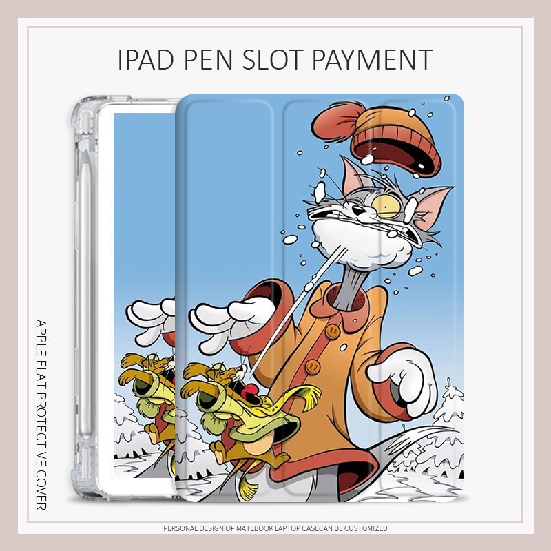 Tom Jerry เคสไอเเพด air1/2/3/4/5 mini6 case iPad 2021 2022 pro11 เคส iPad 10.2 gen7 8 9 gen10 cat mo