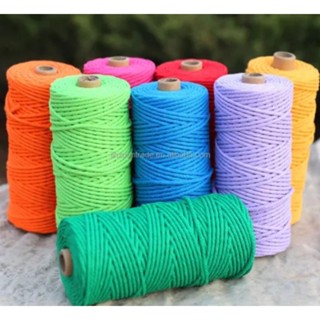 Cotton 3mm.100m 300g.เชือกคอตตอน3มิล100ม 300ก(แบบแกนกระดาษ) สำหรับและมัดMacrame.