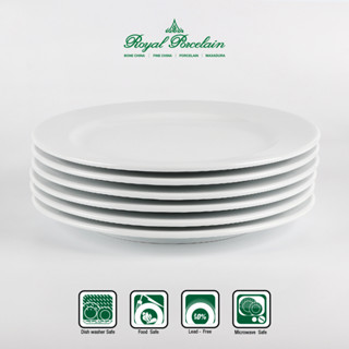 Royal Porcelain จานกลม 26 ซม. P0920x6 เนื้อพอร์ชเลน สีขาว แพ…