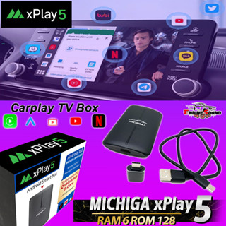 MICHIGA รุ่นxPlay5 Carplay Android AI Boxกล่องAndroidBOX เปลี่ยนจอติดรถยนต์ ญี่ปุ่นให้เป็นจอแอนดรอยด์ และไร้สาย Carplay