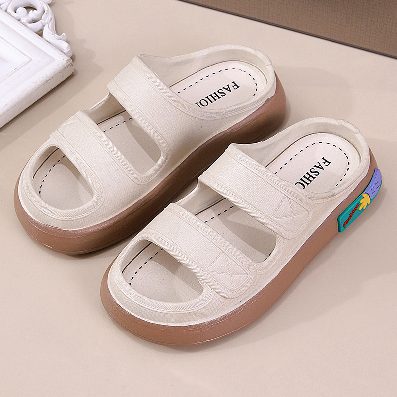 GFShop องเท้าผู้หญิงสุดน่ารักดีไซน์สุดเก๋ขายดี💸รองเท้าแตะผู้หญิงสวยๆ รองเท้าแตะแฟชั่น แต่งสายคาดเส้น งานสวยปังยืน1🍫ต้องร - รูปที่ 4