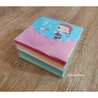 กระดาษโน๊ต สีพื้น 340 แผ่น คละสี 7 สี คละลาย ขนาด 6.5x6.5 cm (ไม่มีกล่องบรรจุ) ไม่มีกาว กระดาษโน้ต Note paper D9083724