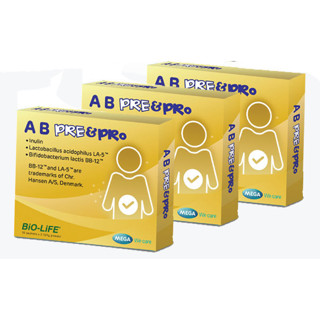 MEGA A B Pre &amp; Pro 10 sachets x 2.321 g เอบีพรีแอนด์โพร  Bio-Life เมก้า 10ซอง/กล่อง