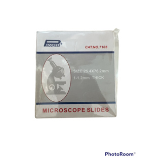 Microscope Slides กระจกสไลด์ ขอบฝ้า 1 กล่อง 72 ชิ้น 7105 PROGRESS