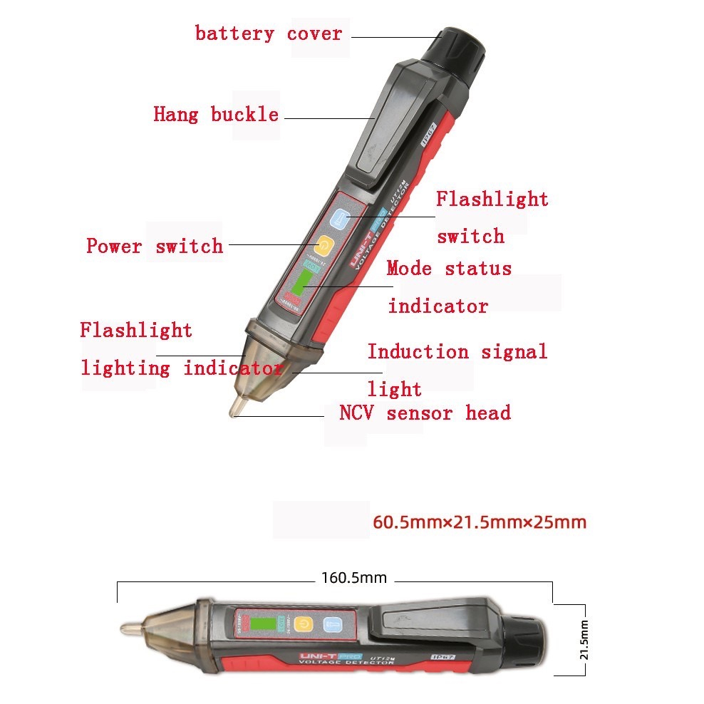 UNI-T PRO UT12M ปากกาวัดไฟแบบไม่สัมผัส กันฝุ่น รูปที่ 4