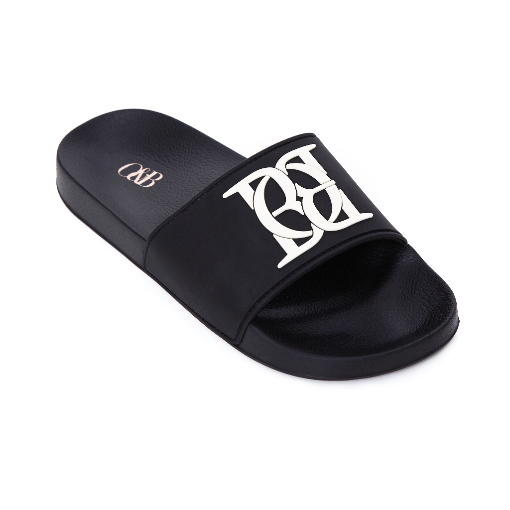 O&B รองเท้าแตะ รุ่น CREST SLIDE SANDALS IN PERSONA BLACK-11239SE00586F_S3BKXX