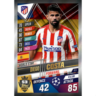 Diego Costa (Club Atlético de Madrid) W53.  MATCH ATTAX 101 2019/20 - WORLD STAR