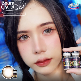 Boom Boom Gray,Brown Winklens คอนเเทคเลนส์ บิ๊กอาย  Bigeye gray ✨ขนาดตาโต✨