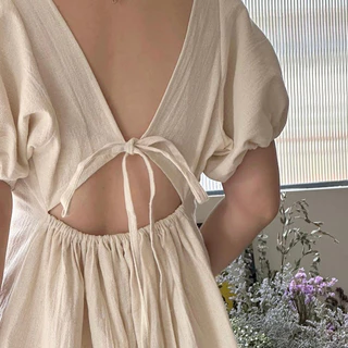Violet Dress คอลเลคชั่นต้อนรับ summer ชุดนี้ปังมาก น่ารักผสมเซ็กซี่ โชว์หลังเบาๆ (โรงงานผ้าที่ไทยร้านผลิตเอง)