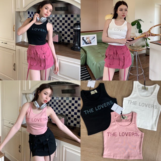 “The Love Top”🤍💗🖤(300฿ฟรีส่ง) มาแล้วค้า เสื้อกล้ามติดเพชร อักษร The Love งานสวยมาก valen