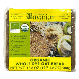 Bavarian Organic Whole Rye Oat Bread 500g