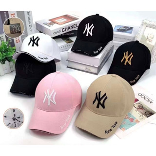 NY เอ็นวาย หมวกแก๊ป สไตล์แฟชั่น ผ้ายืด พร้อมป้าย คุณภาพดี Fashion Caps