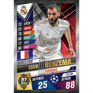 Karim Benzema (Real Madrid CF) W37.  MATCH ATTAX 101 2019/20 - WORLD STAR