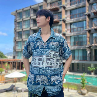 [งานไทย🇹🇭] เสื้อฮาวาย เสื้อลายช้าง ยอดฮิต ติดลมบนมากๆ ชายเล็ก ชายใหญ่ หญิงเล็ก หญิงใหญ่ หญิงอวบ ใส่ได้