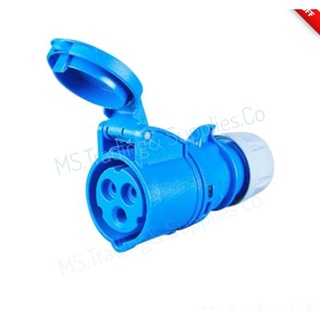 HACO 2232-6Vเต้ารับต่อกลางทาง ชนิดกันน้ำ Connector With Cable Lock Gland Position เพาเวอร์ปลั๊กตัวเมียกลางทางกันน้ำ3 PIN