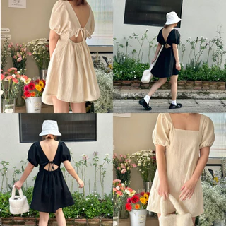 Violet Dress คอลเลคชั่นต้อนรับ summer ชุดนี้ปังมาก น่ารักผสมเซ็กซี่ โชว์หลังเบาๆ (โรงงานผ้าที่ไทยร้านผลิตเอง)