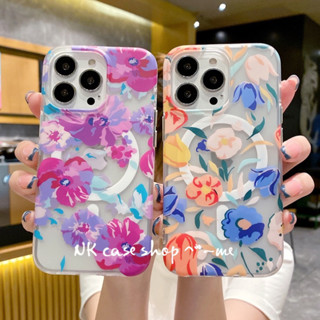 เคสแม่เหล็กเนื้อmatteลายดอกไม้รุ่น 14pro max สินค้าพร้อมส่ง