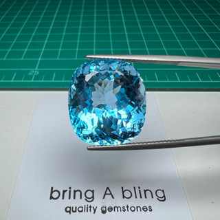 บลู โทแพส 39.35 ct (19.6×17.6×13.7 มม) สวยมากๆ สะอาด swiss blue topaz