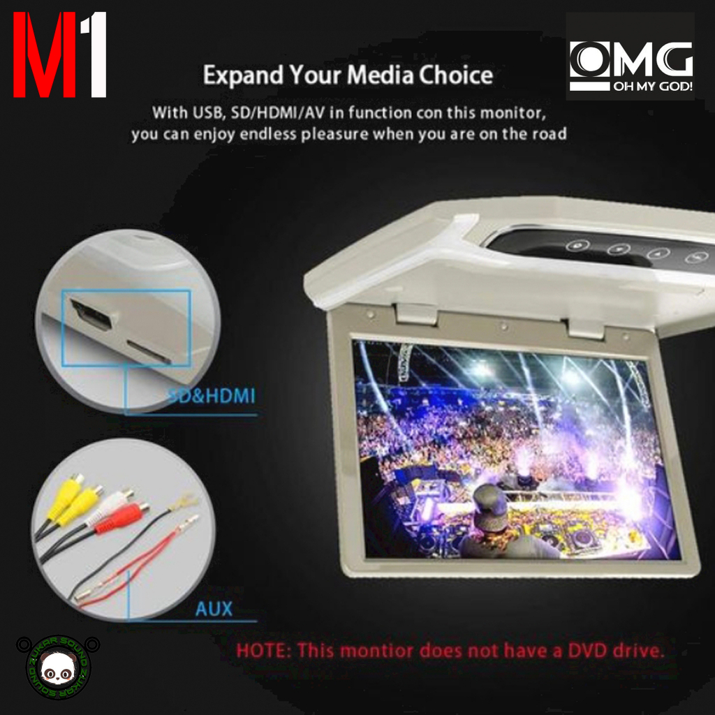 จอทีวีเพดาน OMG รุ่น M-1 TVทีวีติดเพดานรถยนต์ จอขนาด 10.1 นิ้วจอบาง ภาพชัด ความละเอียดสูง/บาง ติดรถSUV MPV รถตู้