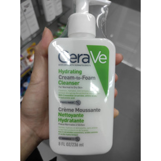 Cerave Hydrating Cream-to-Foam Cleanser 236ml ของใหม่