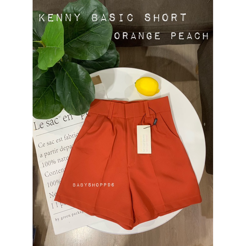 NEW KENNY เปิดตัวสีใหม่ค่า สีออกส้มพีช เป็นกางเกงทรงขาสั้นเอวสูง ทรงสวยมีสไตล์ งานตัดเย็บอย่างดี