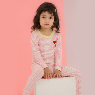 ชุดนอนเด็ก Yoruji 23ss/Heart Check9 (Pink)