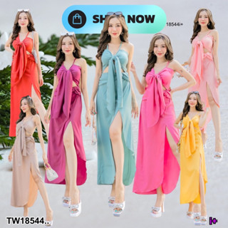 TW18544 Maxi Dress เดรสยาว สายปรับได้