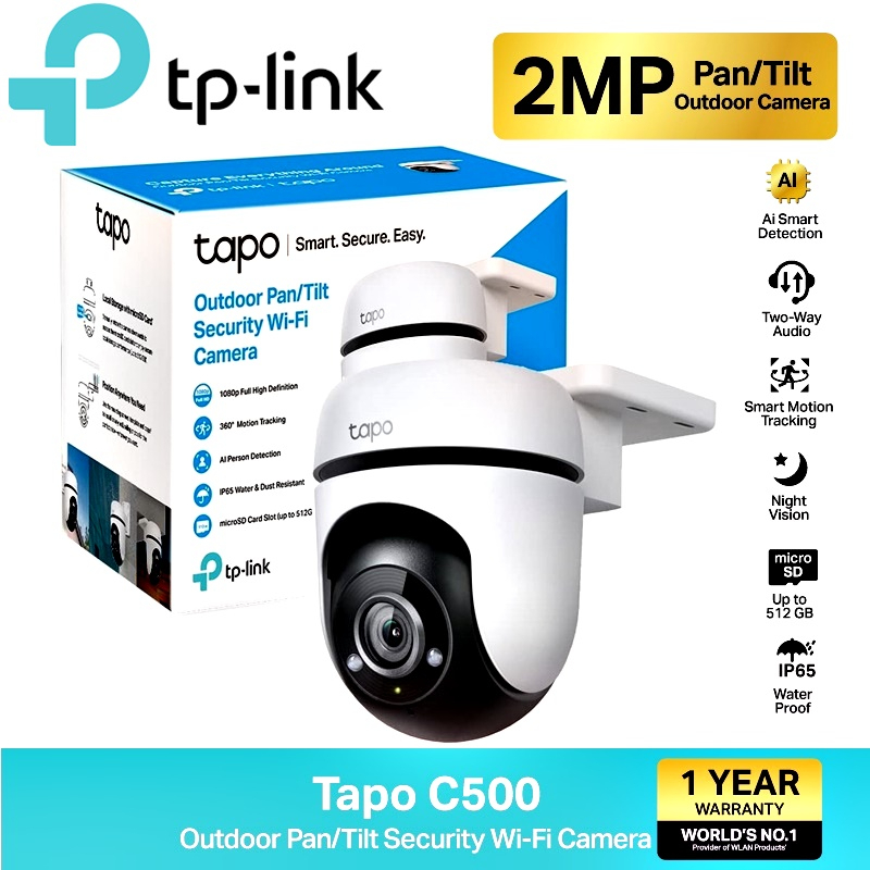 [ถูกสุดๆ 5.5]⚡️กล้องวงจรปิดไร้สาย⚡️TP-LINK (Tapo C500 C510W C520WS) 2MP Outdoor Pan/Tilt Security WiFi Camera ได้มุมมอ