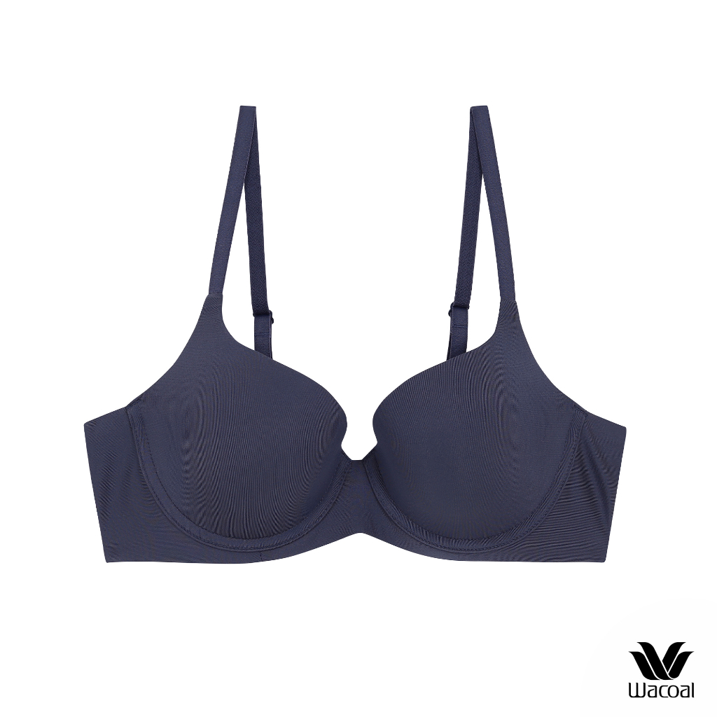 Wacoal Seamless Bra วาโก้บรามีโครง เสริมฟองน้ำบาง 8 มม. รุ่น รุ่น WB5P32 สีน้ำเงินอมเทา (NG)