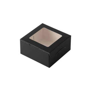 Quickpack - กล่อง Signature Snack/จัดเบรค เคลือบด้าน (S) 12x12x6 cm – 10 กล่อง ขาวด้าน/ดำด้าน/ขลิบทอง