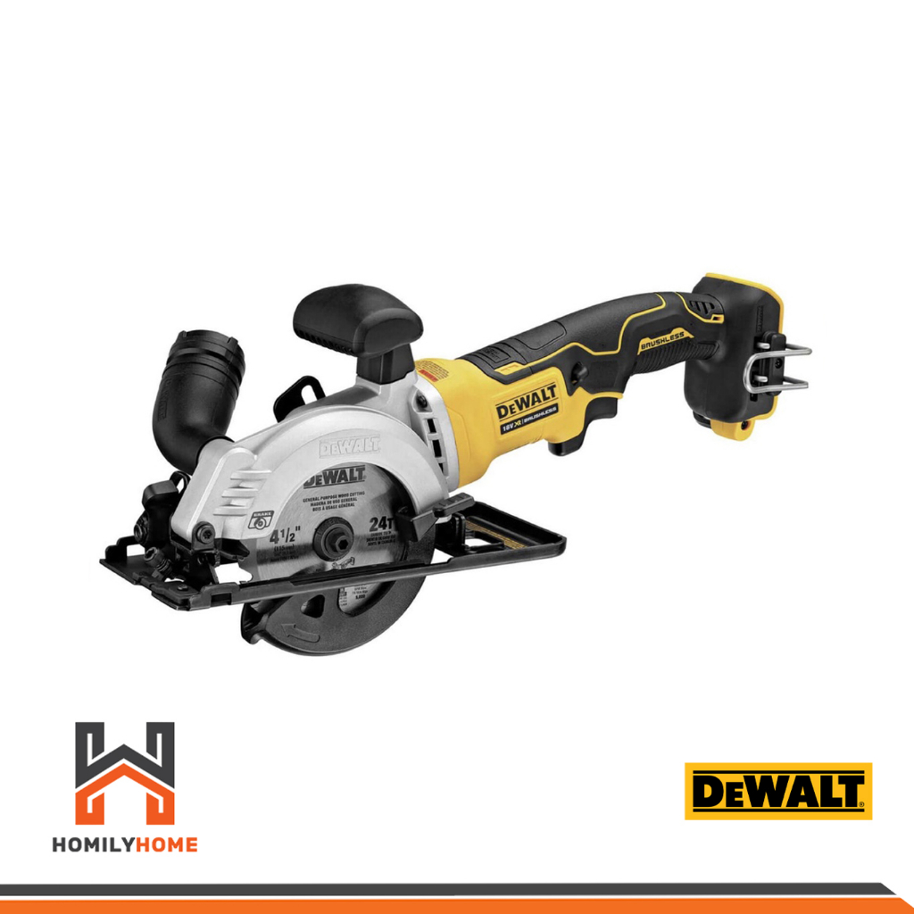 DEWALT เลื่อยวงเดือนไร้สาย 4นิ้ว 20V พร้อมใบตัดไม้ รุ่น DCS571N (เครื่องเปล่า)