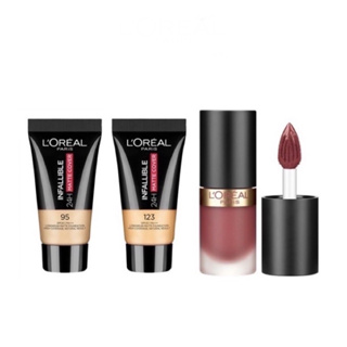 Loreal Paris เซทขนาดทดลอง รองพื้น 5มล.+ ลิปแมท รูจซิก ขนาด 2.1มล