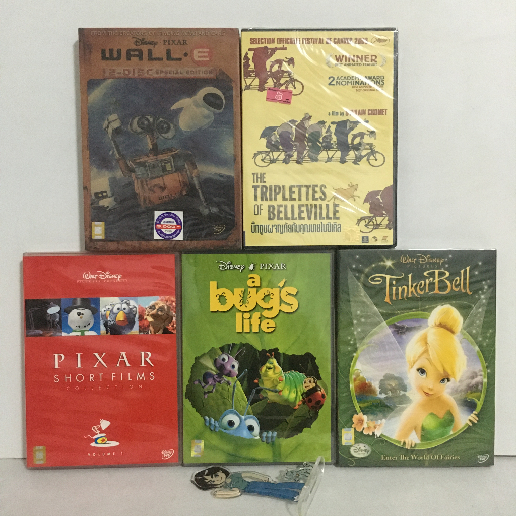 (มือสอง) DVD Disney Pixar Short Flims, Wall-E, A Bug's Life, Tinker Bell, The Triplettes Of Bellevil