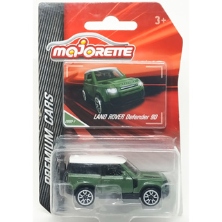 Majorette Land Rover Defender 90 - White Roof Dark Green ล้อ OF5VW Scale 1/64 (8cm) package แบบมีการ์ด