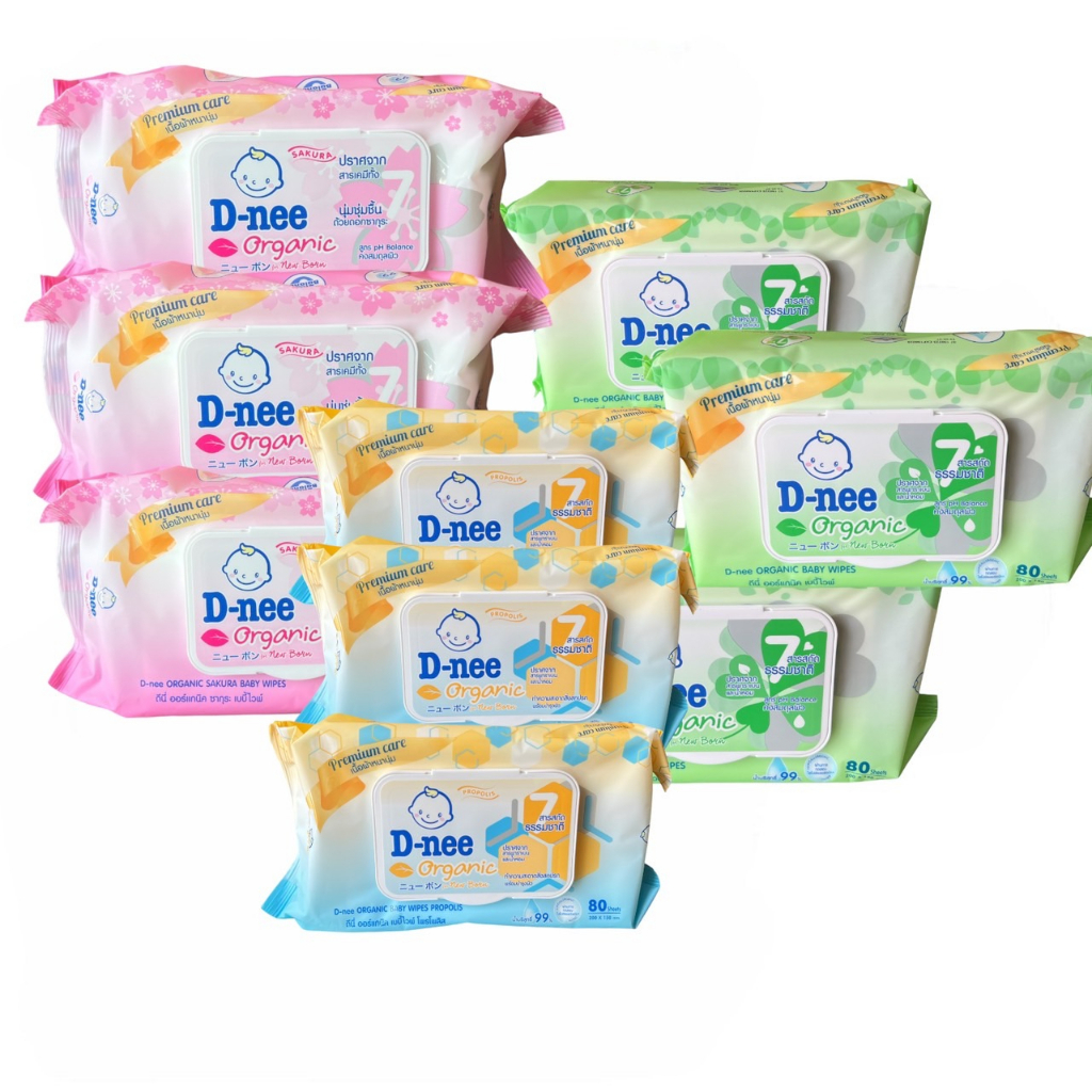 [แพ็ค 3 ห่อ] D-nee ทิชชูเปียก ดีนี่ เบบี้ไวพ์ 80 ชิ้น มีฝาเปิดปิด
